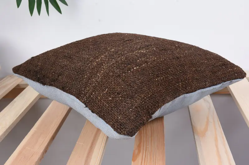 Sofa Pillow, Pattern Throw Cushion Case, Throw Kilim Pillow, Pillow Cover, Ethnical Kilim Rug Pillow, Kilim Cushion Sham, 12x12 Brown Pillow Sham - 6