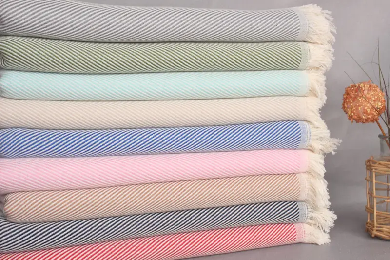 Bathroom Towel, Extra large Turkish bath towel, Turkish hand towel, Lightweight Turkish towel, 70x36 Cotton Striped Towel, Yoga Towel, Beach towel - 2