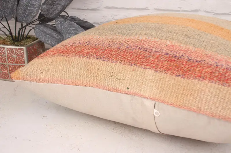 20x20 Brown Cushion Cover, Ethnical Kilim Rug Pillow, Boho Pillow, Cushion Cover, Neutral Cushion Cover, Vintage Kilim Pillow - 6