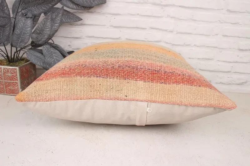 20x20 Brown Cushion Cover, Ethnical Kilim Rug Pillow, Boho Pillow, Cushion Cover, Neutral Cushion Cover, Vintage Kilim Pillow - 5