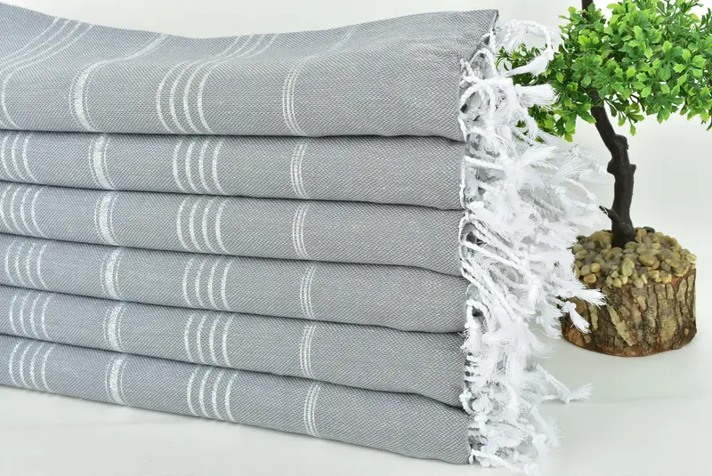 70x40 Cotton Striped Towel, Spa Towel, Handmade Gift, Best Friend Christmas Gift, Custom Bath Towel, Quick-Dry Beach Towel, Monogrammed Beach Towel - 3