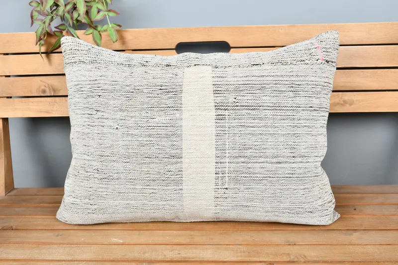 Cozy Throw Cushion Case, Antique Pillows, Pillow, Decorative Pillow, Ethnical Kilim Rug Pillow, Handmade Kilim Cushion, 20x28 White Pillow Case - 6