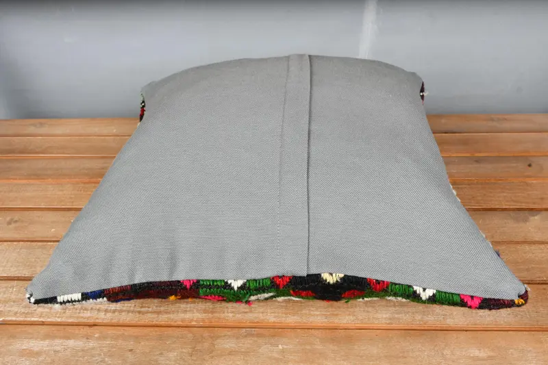 Kilim Pillow Cover, 18x18 Green Pillow, Pillow for Couch, Anatolian Cushion Cover, Cushion Case, Turkish Pillow, Outdoor Cushion Case - 5