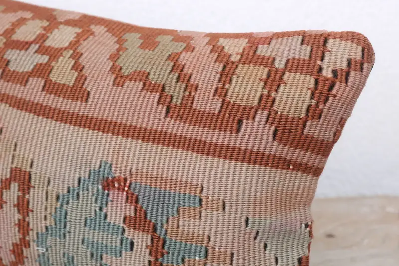 Pillow for Sofa, Aztec Pillow Sham, Armchair Pillow Sham, Boho Pillow Sham Cover, Kilim Cushion Sham, Cushion Case, 8x16 Beige Pillow Case - 6