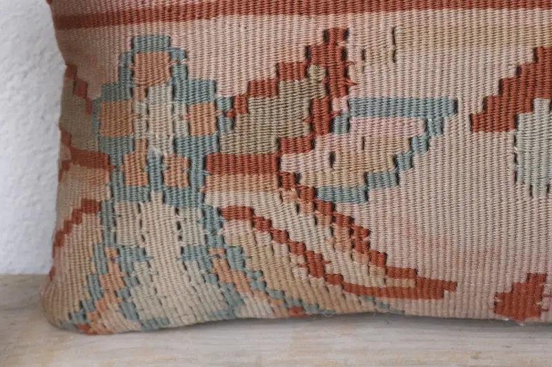 Pillow for Sofa, Aztec Pillow Sham, Armchair Pillow Sham, Boho Pillow Sham Cover, Kilim Cushion Sham, Cushion Case, 8x16 Beige Pillow Case - 3