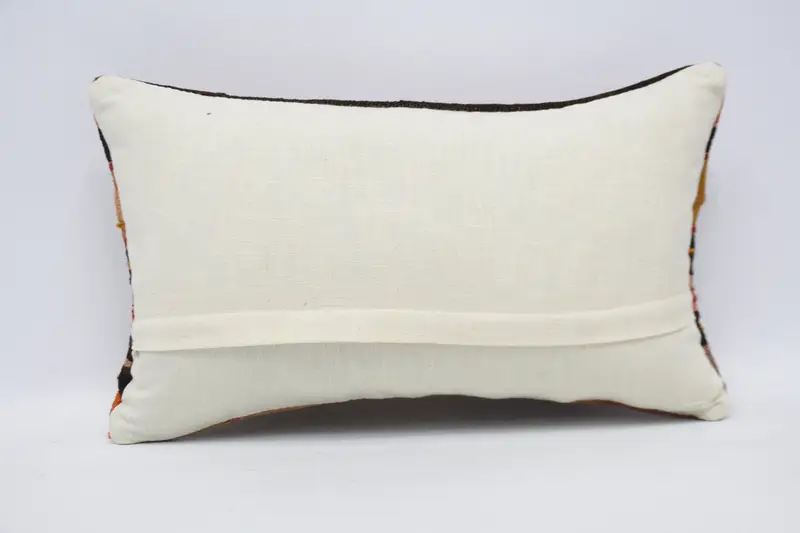 Meditation Pillow Case, Vintage Kilim Throw Pillow, Cushion Case, Kilim Cushion Sham, Kilim Pillow Cover, 12x20 Yellow Pillow Sham - 6