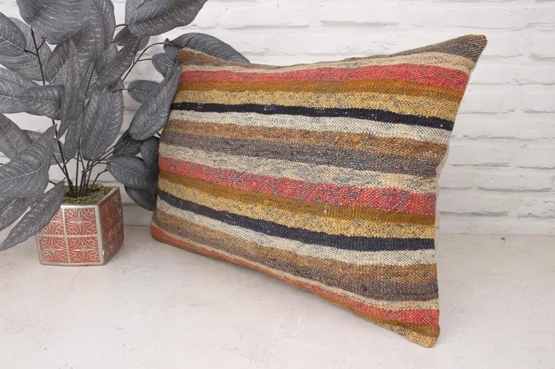 Shabby Chic Cushion Case, Kilim Cushion Sham, Cushion, Interior Designer Pillow, 16x24 Green Pillow Case, Ethnical Kilim Rug Pillow - 4