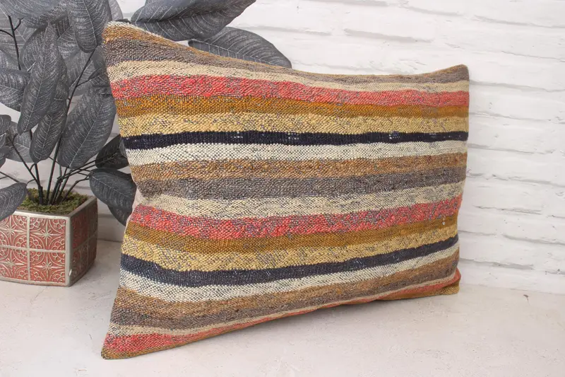 Shabby Chic Cushion Case, Kilim Cushion Sham, Cushion, Interior Designer Pillow, 16x24 Green Pillow Case, Ethnical Kilim Rug Pillow - 3