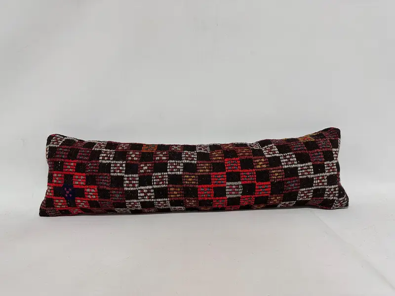Cushion Cover, Office Chair Pillow Sham, Vintage Pillow, 12x43 White Cushion Cover, Vintage Kilim Throw Pillow, Home Decor Pillow - 1