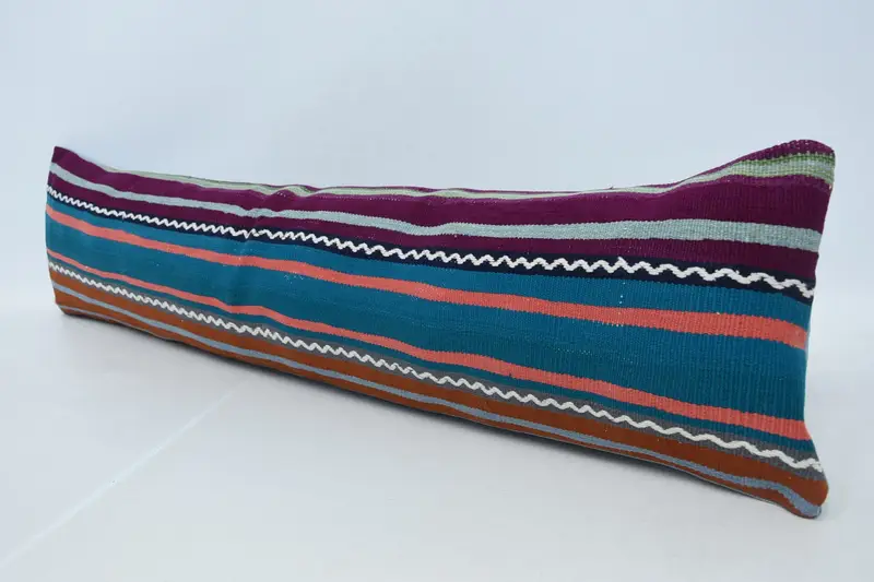 12x48 Green Cushion Case, Floor Pillow Case, Vintage Kilim Throw Pillow, Pillow for Couch, Ethnic Cushion, Knitted Cushion, Boho Pillow, Pillow Case - 4