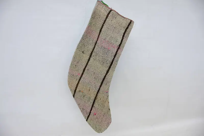 Beige & brauner Weihnachtsstrumpf, festliche Weihnachtsdekoration