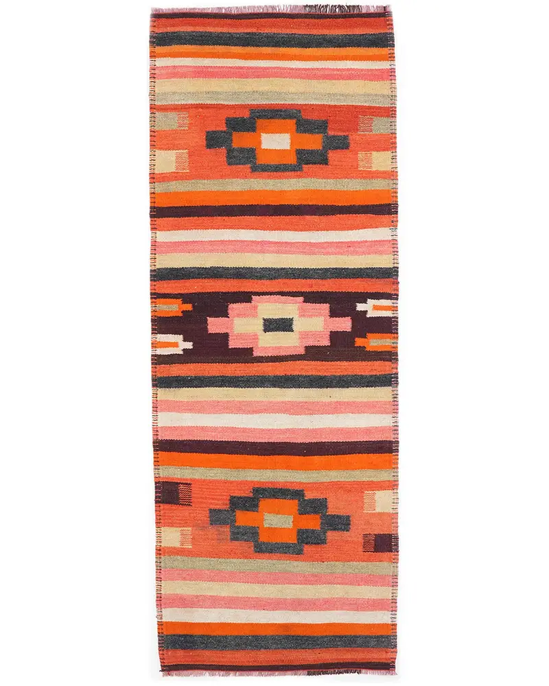 Rainbow Oriental Rug, 3x8.2 ft Vibrant Decor