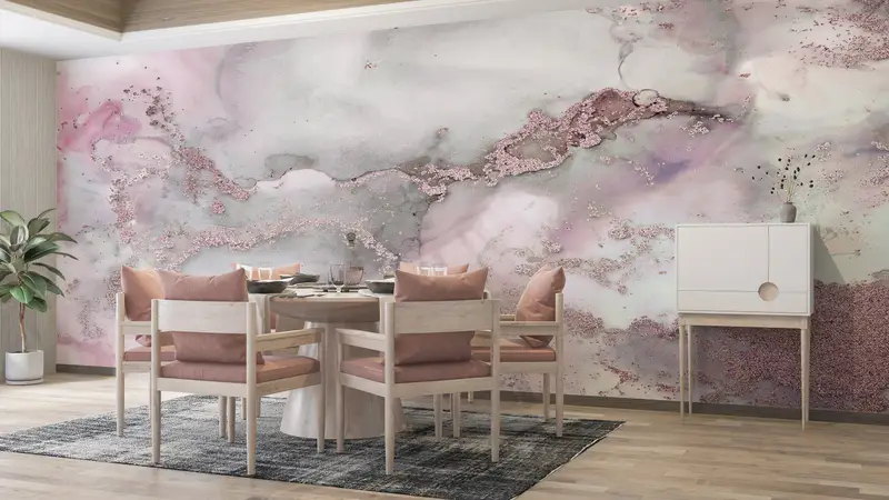 Bright Wall Paper, Pink And Gray Marble, Wall Paper Peel and Stick, Pink Wallpaper, 3d Wall Paper, Luxury Marble Wall Art, - 8