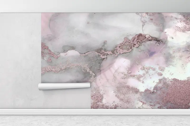 Bright Wall Paper, Pink And Gray Marble, Wall Paper Peel and Stick, Pink Wallpaper, 3d Wall Paper, Luxury Marble Wall Art, - 1