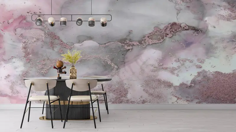 Bright Wall Paper, Pink And Gray Marble, Wall Paper Peel and Stick, Pink Wallpaper, 3d Wall Paper, Luxury Marble Wall Art, - 3