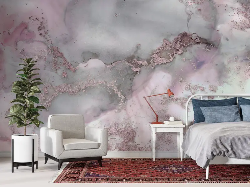 Bright Wall Paper, Pink And Gray Marble, Wall Paper Peel and Stick, Pink Wallpaper, 3d Wall Paper, Luxury Marble Wall Art, - 10