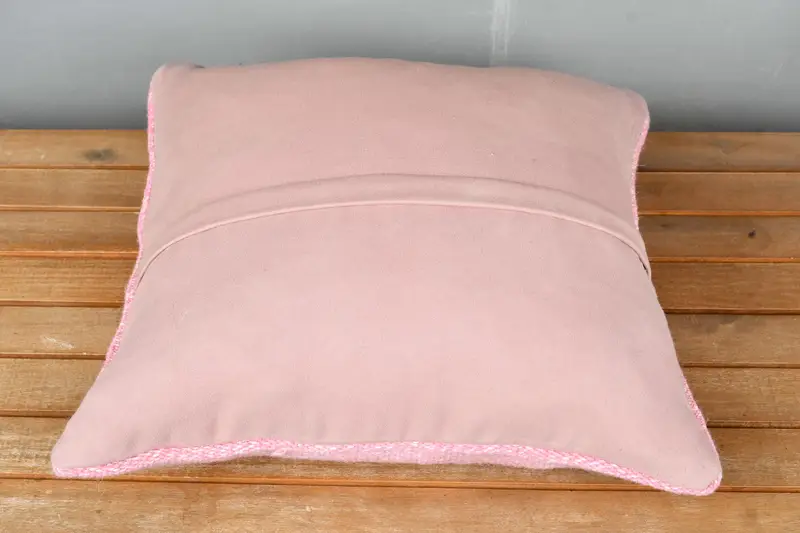 18x18 Pink Cushion, Cushion Case, Pillow for Sofa, Vintage Kilim Pillow, Designer Throw Pillow Case, Vintage Kilim Throw Pillow - 5