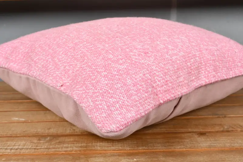 18x18 Pink Cushion, Cushion Case, Pillow for Sofa, Vintage Kilim Pillow, Designer Throw Pillow Case, Vintage Kilim Throw Pillow - 3