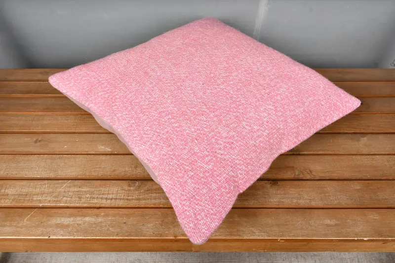 18x18 Pink Cushion, Cushion Case, Pillow for Sofa, Vintage Kilim Pillow, Designer Throw Pillow Case, Vintage Kilim Throw Pillow - 2