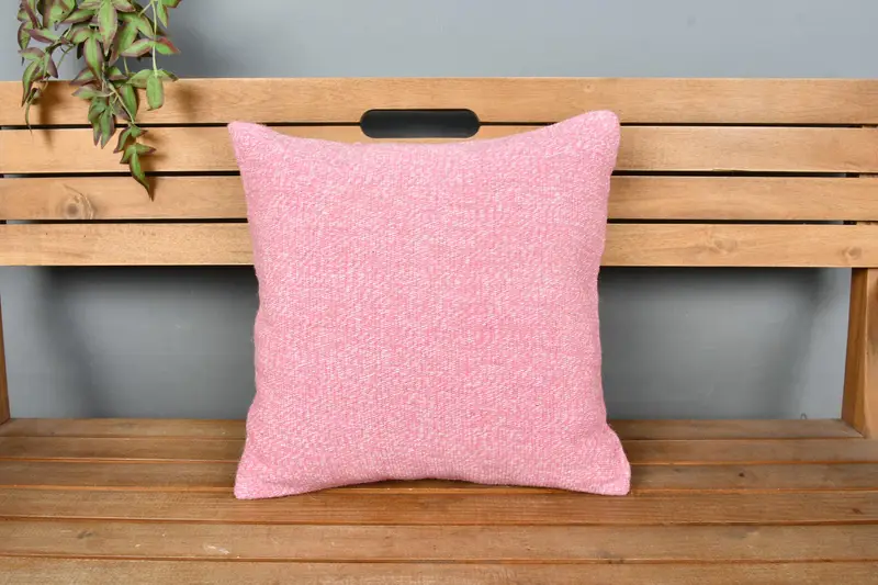 18x18 Pink Cushion, Cushion Case, Pillow for Sofa, Vintage Kilim Pillow, Designer Throw Pillow Case, Vintage Kilim Throw Pillow - 6