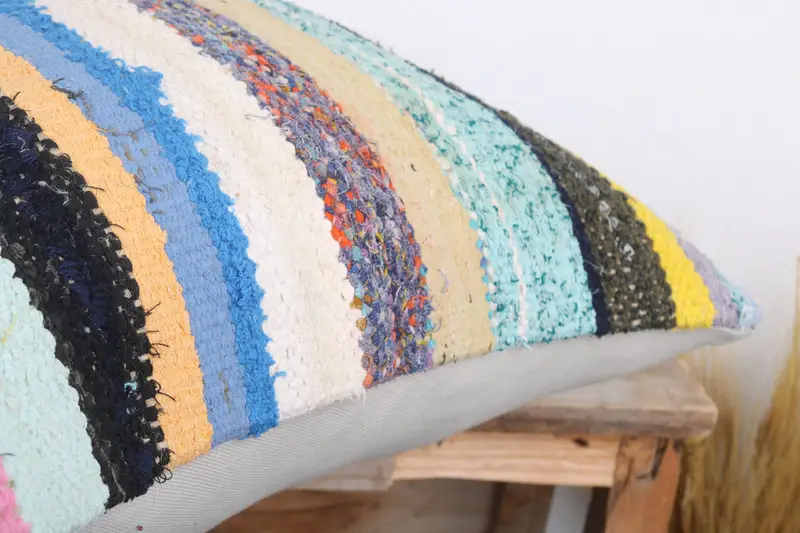 Bed Pillow, Ethnical Kilim Rug Pillow, Pillow for Sofa, Antique Pillows, 20x20 White Pillow Sham, Hippie Throw Cushion Case, Pillow Sham - 6