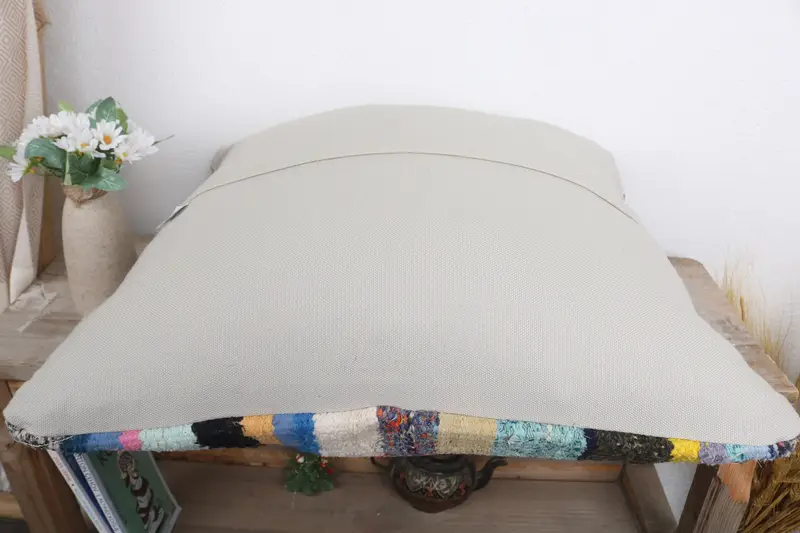 Bed Pillow, Ethnical Kilim Rug Pillow, Pillow for Sofa, Antique Pillows, 20x20 White Pillow Sham, Hippie Throw Cushion Case, Pillow Sham - 7