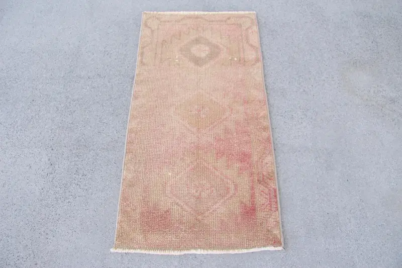 Yellow & Red Rug, 1,6x3,1 ft Striped Geometric Design