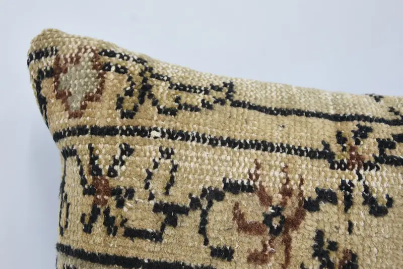 Antique Pillows, Pillow Cover, Turkish Pillow, Southwestern Pillow Sham, Ethnical Kilim Rug Pillow, 16x24 Beige Cushion, Ikat Pillow Sham - 2