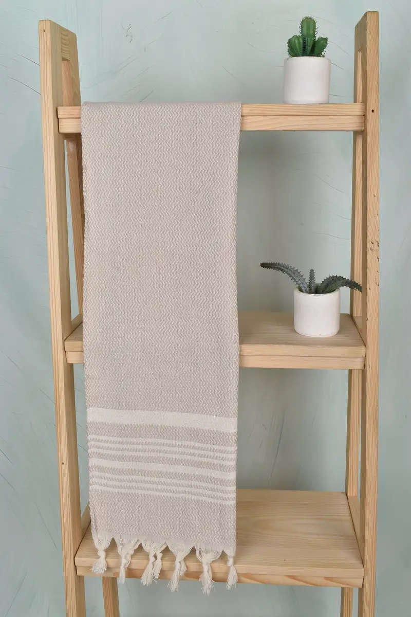 40x18 Cotton Striped Towel, Gift For Best Friend, Gift For The Home Decor, Monogram Kitchen Towel, Monogram Hand Towel, Personalized Dish Towel - 8