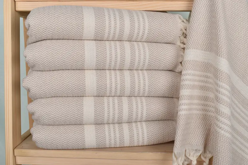 40x18 Cotton Striped Towel, Gift For Best Friend, Gift For The Home Decor, Monogram Kitchen Towel, Monogram Hand Towel, Personalized Dish Towel - 2