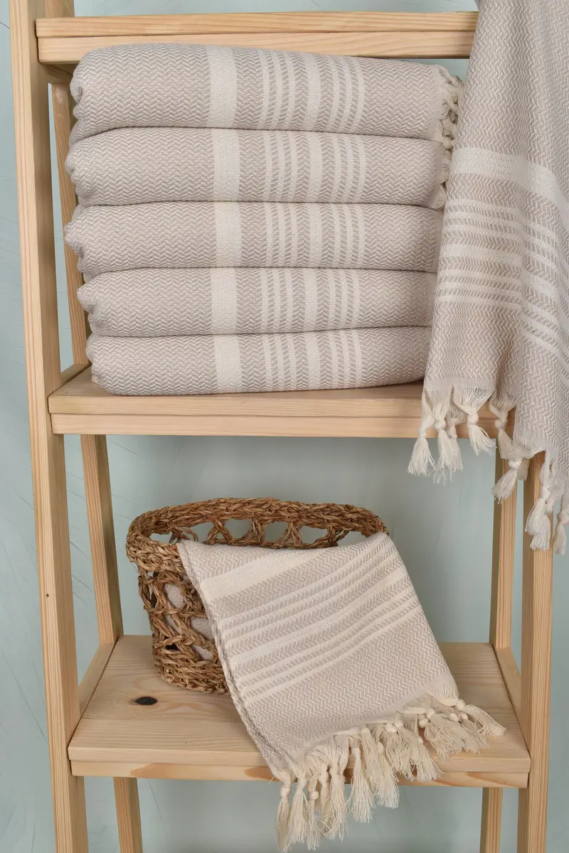 40x18 Cotton Striped Towel, Gift For Best Friend, Gift For The Home Decor, Monogram Kitchen Towel, Monogram Hand Towel, Personalized Dish Towel - 3