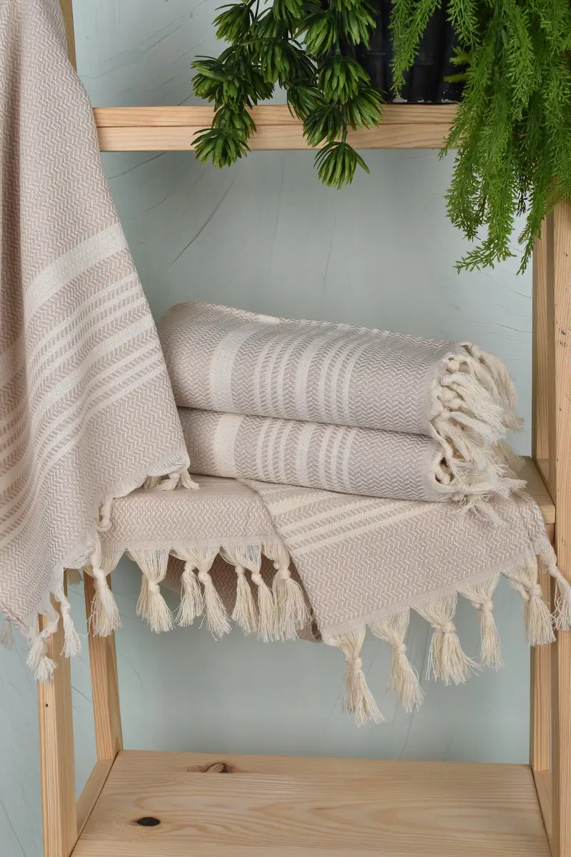 40x18 Cotton Striped Towel, Gift For Best Friend, Gift For The Home Decor, Monogram Kitchen Towel, Monogram Hand Towel, Personalized Dish Towel - 6