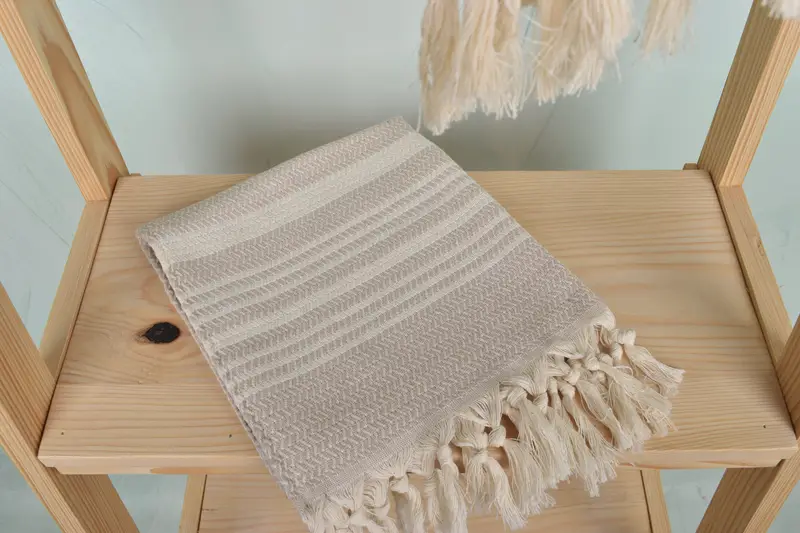 40x18 Cotton Striped Towel, Gift For Best Friend, Gift For The Home Decor, Monogram Kitchen Towel, Monogram Hand Towel, Personalized Dish Towel - 5