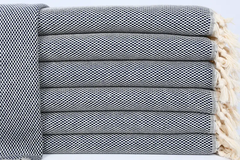 トルコ ティータオル オーガニックコットン ストライプ ベージュ 18x40インチ - 1