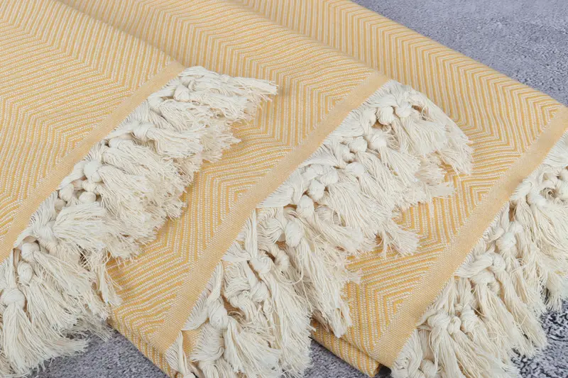 Bedspread, 84x68 Cotton Zig zag Towel, Best Friend Christmas Gift, Personalized Gifts, Custom Blanket, Organic Throw, Beach Theme Wedding Gift - 5