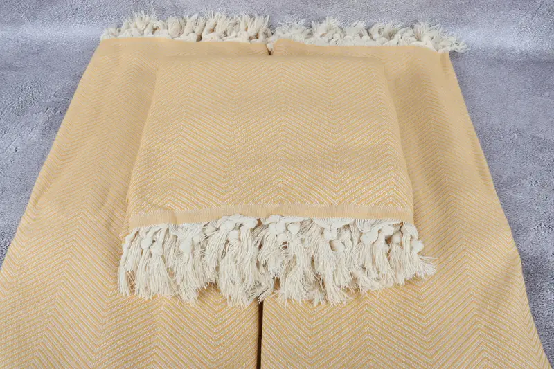 Bedspread, 84x68 Cotton Zig zag Towel, Best Friend Christmas Gift, Personalized Gifts, Custom Blanket, Organic Throw, Beach Theme Wedding Gift - 4