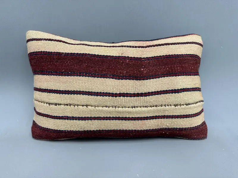 12x20 Beige Pillow Cover, Kilim Pillow Cover, Colorful Cushion Case, Interior Designer Pillow, Cushion, Home Decor Pillow, Floor Pillow - 4