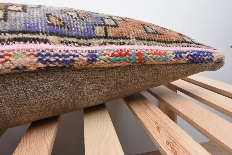 Retro Throw Cushion Cover, 16x48 Beige Pillow Cover, Cushion Cover, Throw Kilim Pillow, Kilim Pillow, Kilim Cushion Sham - 7