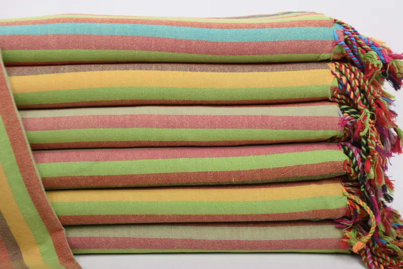 Fringed Turkish peshtemal beach towel USA, 70x36 Cotton Striped Towel, Bathroom Towel, Lightweight Turkish towel, Bath towel, Organic towel - 1
