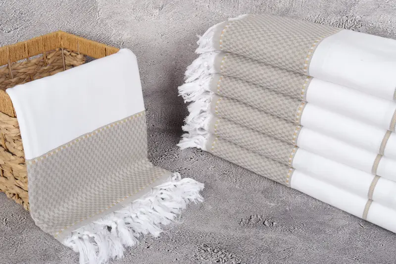 Wedding Hand Made Gift, Memorial Gift, Monogram Turkish Towel, Best Beach Towel, 70x40 Cotton Striped Towel, Personalized Bridesmaid Gift - 3
