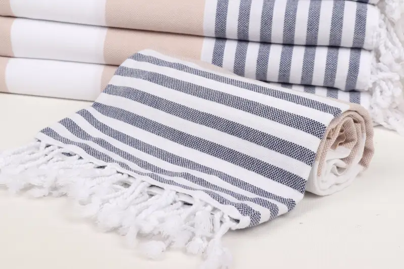Best Beach Towel, 70x40 Cotton Striped Towel, Handmade Gift, Luxury Turkish beach towel for summer vacation, Gift For Her, Halloween Gifts - 4