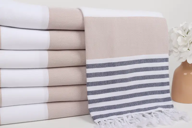 Best Beach Towel, 70x40 Cotton Striped Towel, Handmade Gift, Luxury Turkish beach towel for summer vacation, Gift For Her, Halloween Gifts - 2
