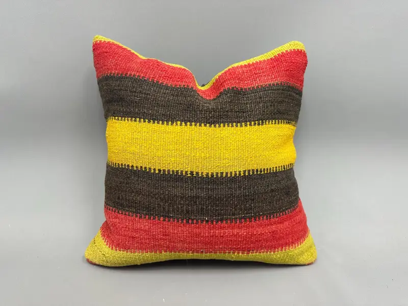 Pillow for Couch, Customized Cushion Cover, 18x18 Red Pillow Cover, Ethnic Cushion Case, Vintage Kilim Throw Pillow, Cushion, Boho Pillow - 1
