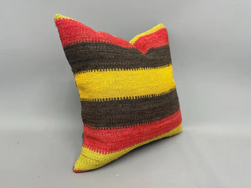Pillow for Couch, Customized Cushion Cover, 18x18 Red Pillow Cover, Ethnic Cushion Case, Vintage Kilim Throw Pillow, Cushion, Boho Pillow - 2