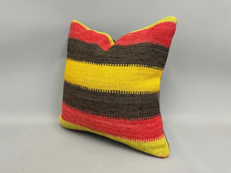 Pillow for Couch, Customized Cushion Cover, 18x18 Red Pillow Cover, Ethnic Cushion Case, Vintage Kilim Throw Pillow, Cushion, Boho Pillow - 3