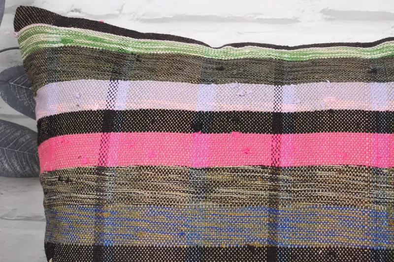 Turkish Kilim Pillow, Accent Cushion Cover, Pillow Case, Ethnical Kilim Rug Pillow, 18x18 Pink Pillow Sham, Vintage Pillow, Luxury Pillow Cover - 2