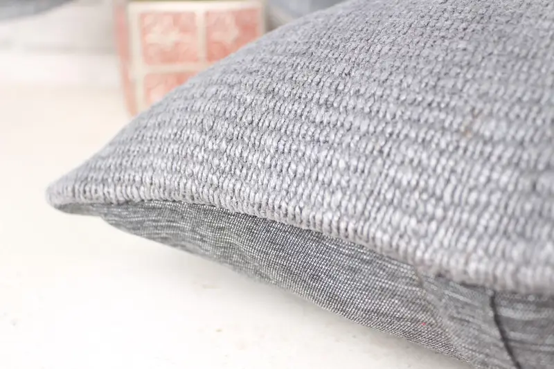 Meditation Pillow Cover, 14x14 Gray Pillow, Interior Designer Pillow, Vintage Pillow, Turkish Bench Pillow Cover, Pillow Cover, Kilim Pillow Cover - 7