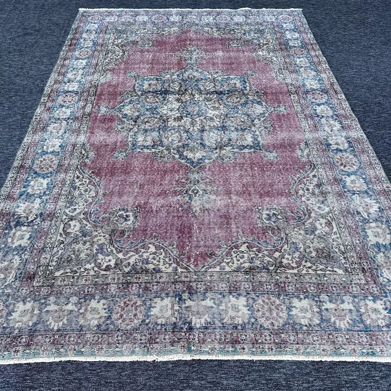 Purple & Blue Rug, 0.6x10 ft Solid Comfort