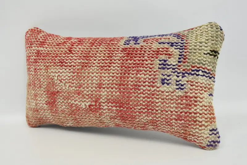 Cushion Case, Handmade Pillow Case, Pillow for Couch, Boho Pillow Sham Cover, Interior Designer Pillow, 8x16 Orange Pillow Cover, Tribal Pillow - 4