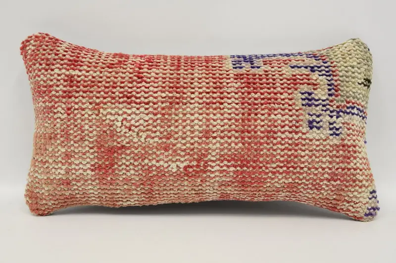 Cushion Case, Handmade Pillow Case, Pillow for Couch, Boho Pillow Sham Cover, Interior Designer Pillow, 8x16 Orange Pillow Cover, Tribal Pillow - 1
